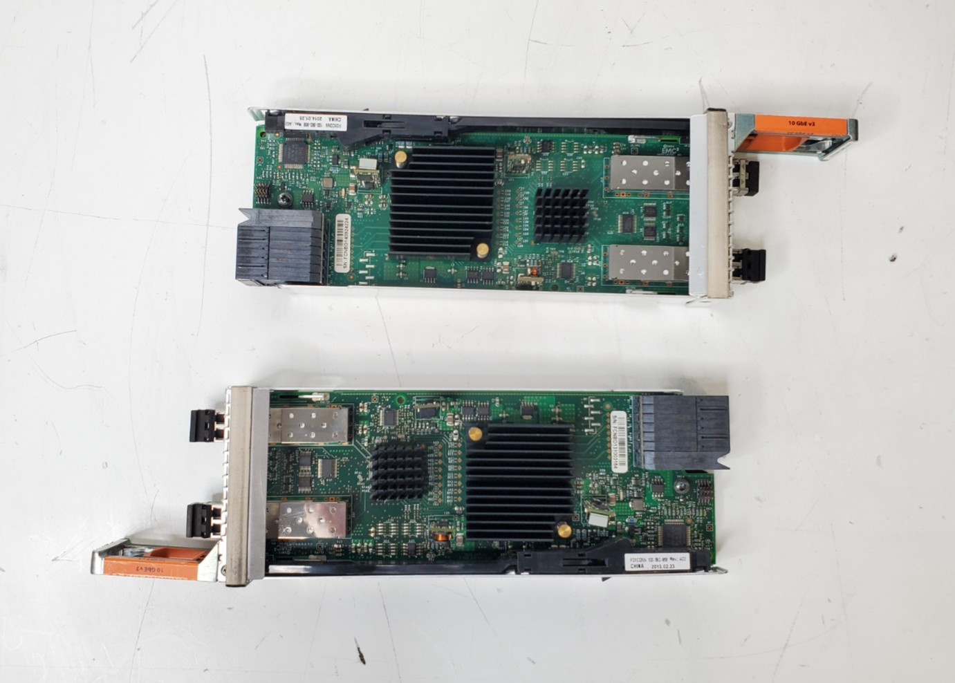 Lot of 2 EMC Dual-Port 10Gb Ethernet SLIC28 Optical I/O Module (303-195-100C-01)