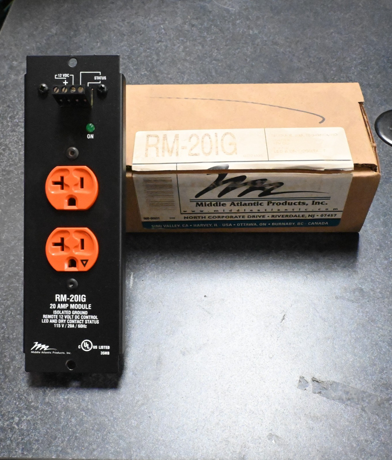 Middle Atlantic RM-201G Power Module 20A ISO-Ground FREE SHIPPING