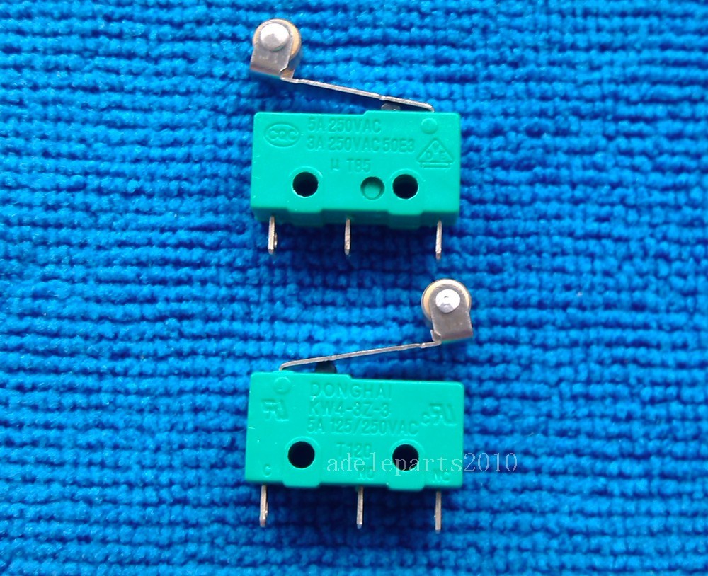 10PCS KW4-3Z-3 MICRO SWITCH KW4 LIMIT SWITCH 3pin N/O N/C With Roller lever