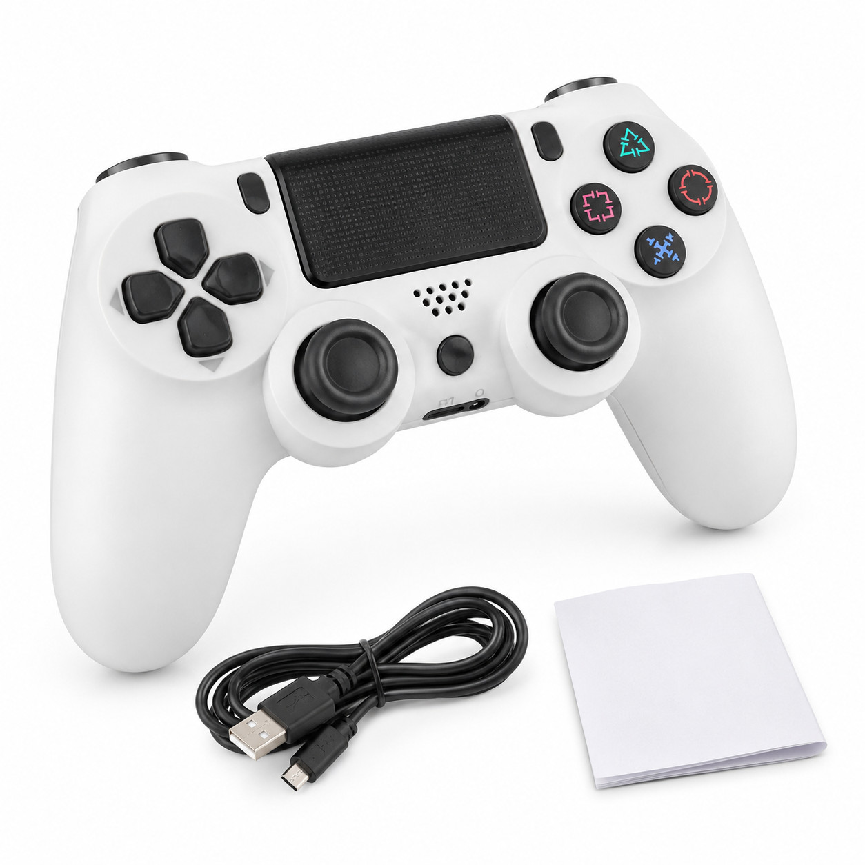Wireless Controller for PS4 Dual Vibration USB Rechargeable Gamepad White