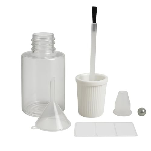 50 Pack 20ml Empty Brush Bottles with Mixing Ball, Paint Touch-Up Bottles