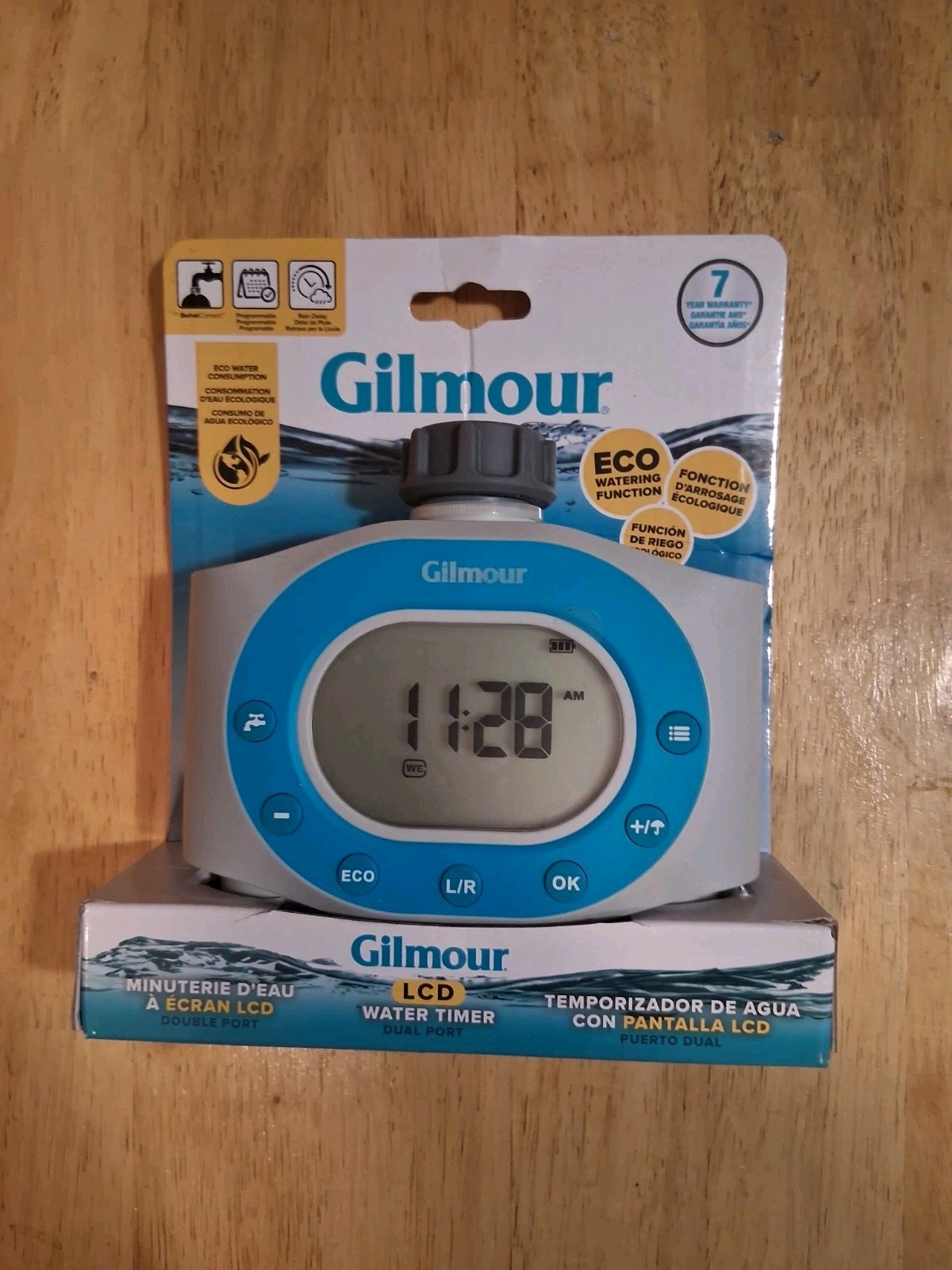Gilmour Double Hose Outlet Programmable Electronic Water Timer 2 Zone Irrigation