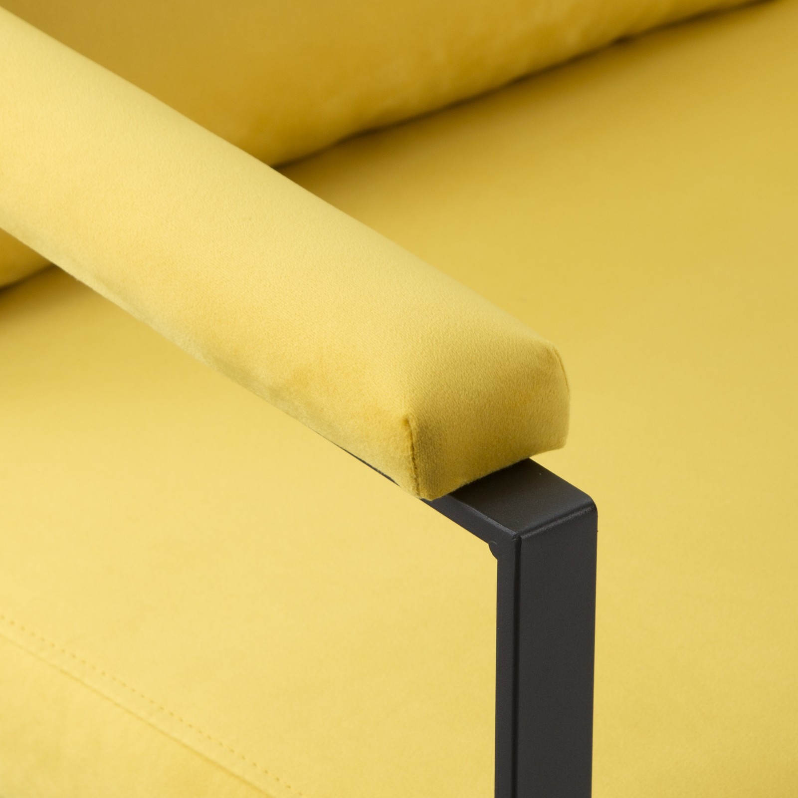 26.8" Metal Frame Accent Armchair Linen/Velvet Upholstery Removable Back Cushion