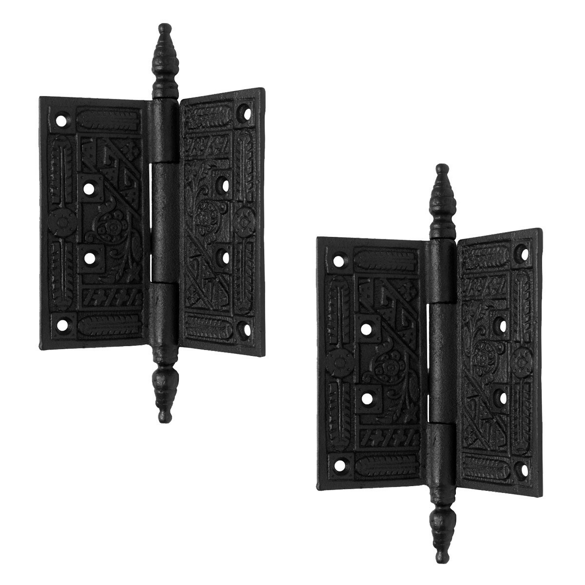 Renovators Supply 7.5" Antique Wrought Iron Hinges Crown Head Butt Hinges 2pcs