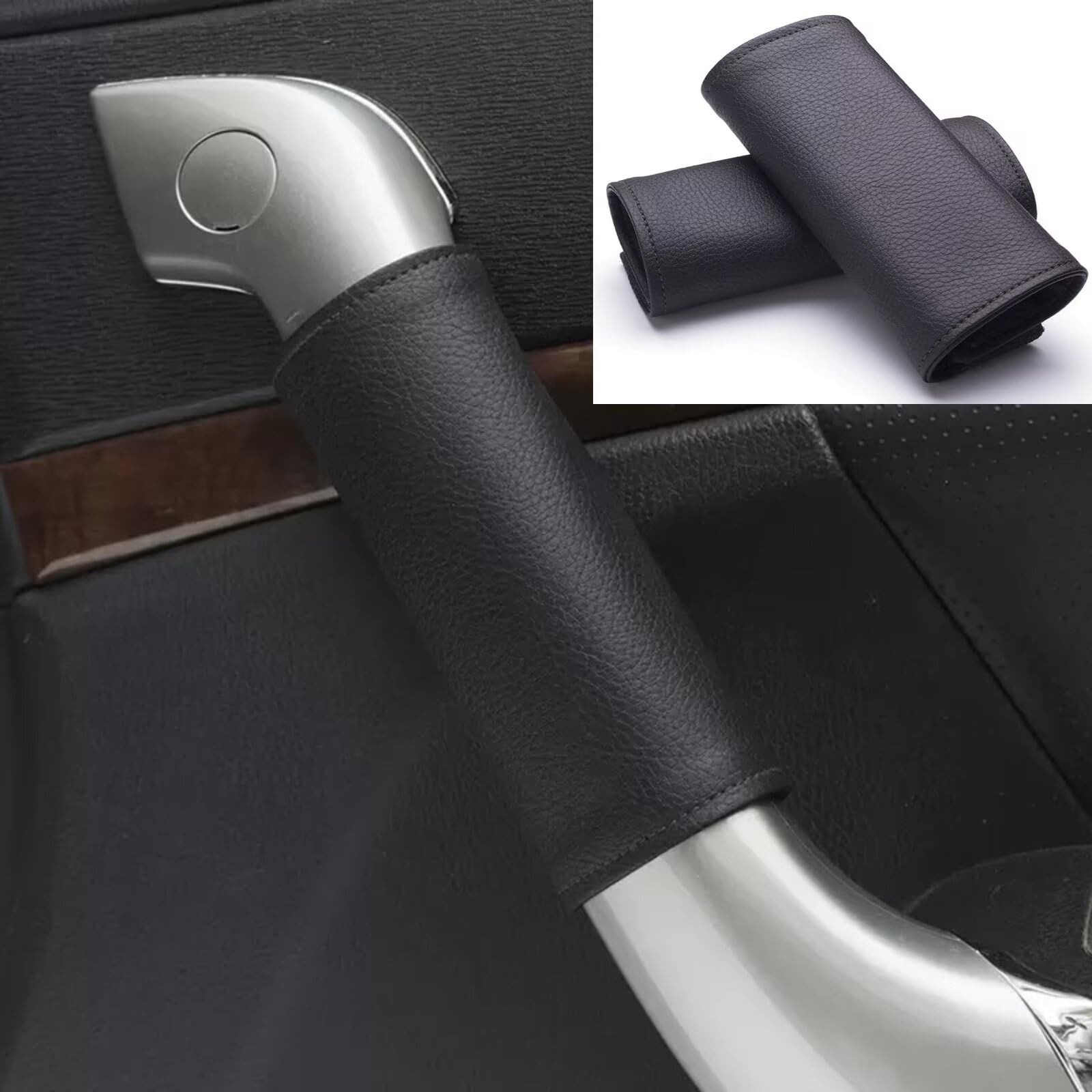 2PCS Door Handle Protector,Car HandleCover Car Inside Roof Black