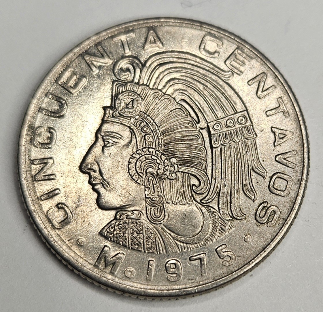 1975 Mexico Cincuenta 50 Centavos - Mexican Copper Nickel World Coin - L3