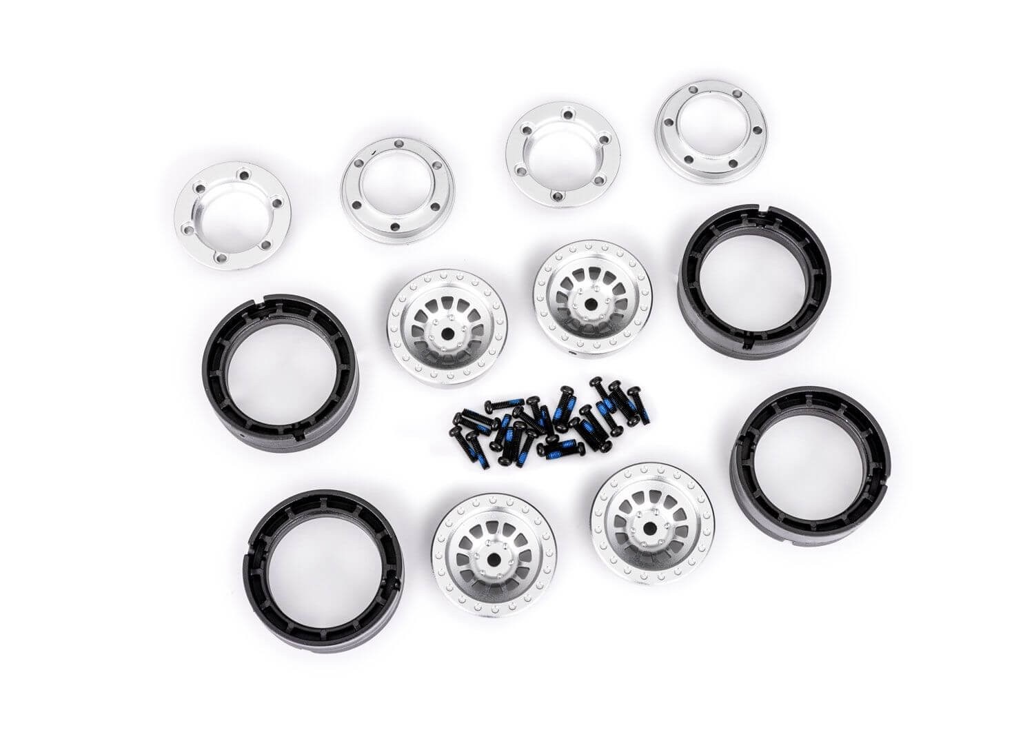 Traxxas 1.0" Aluminum Beadlock Wheels Silver 9881-SLVR