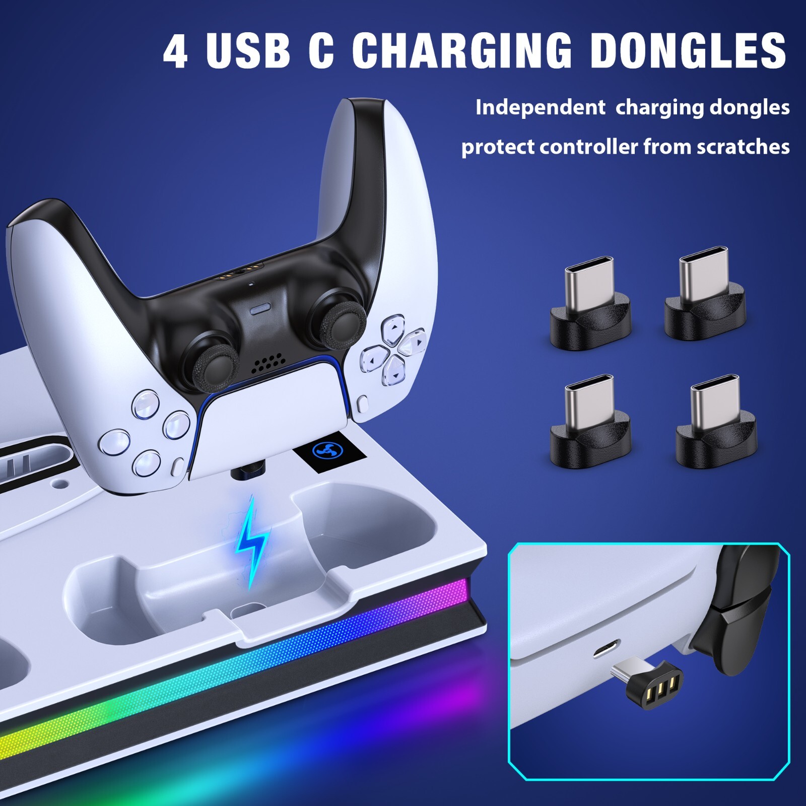 PS5 Stand Cooling Fan Dual Controller Charging Station Playstation 5 Accessories