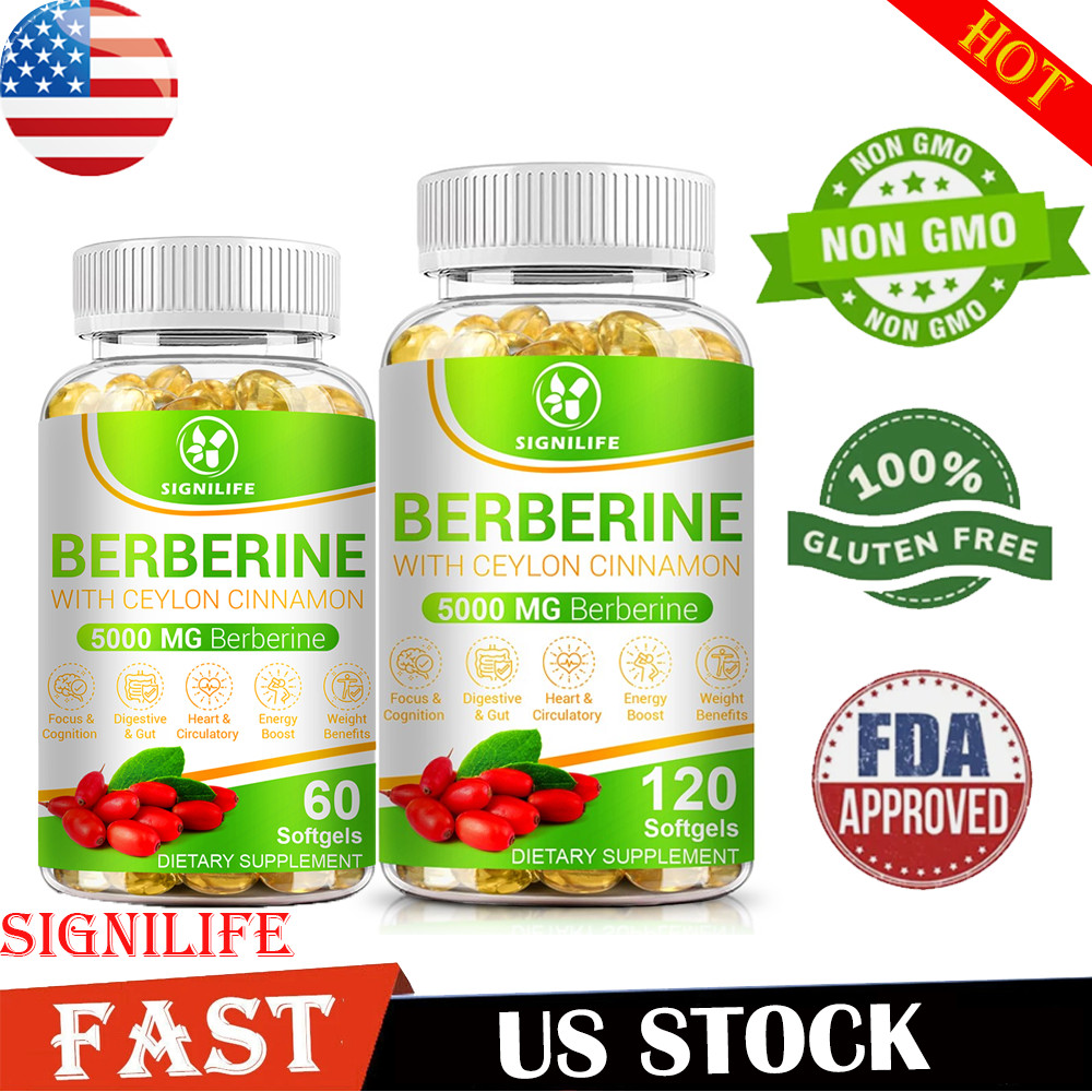 Berberine with Ceylon Cinnamon 5000mg 120 Caps Heart Health & Immune - US