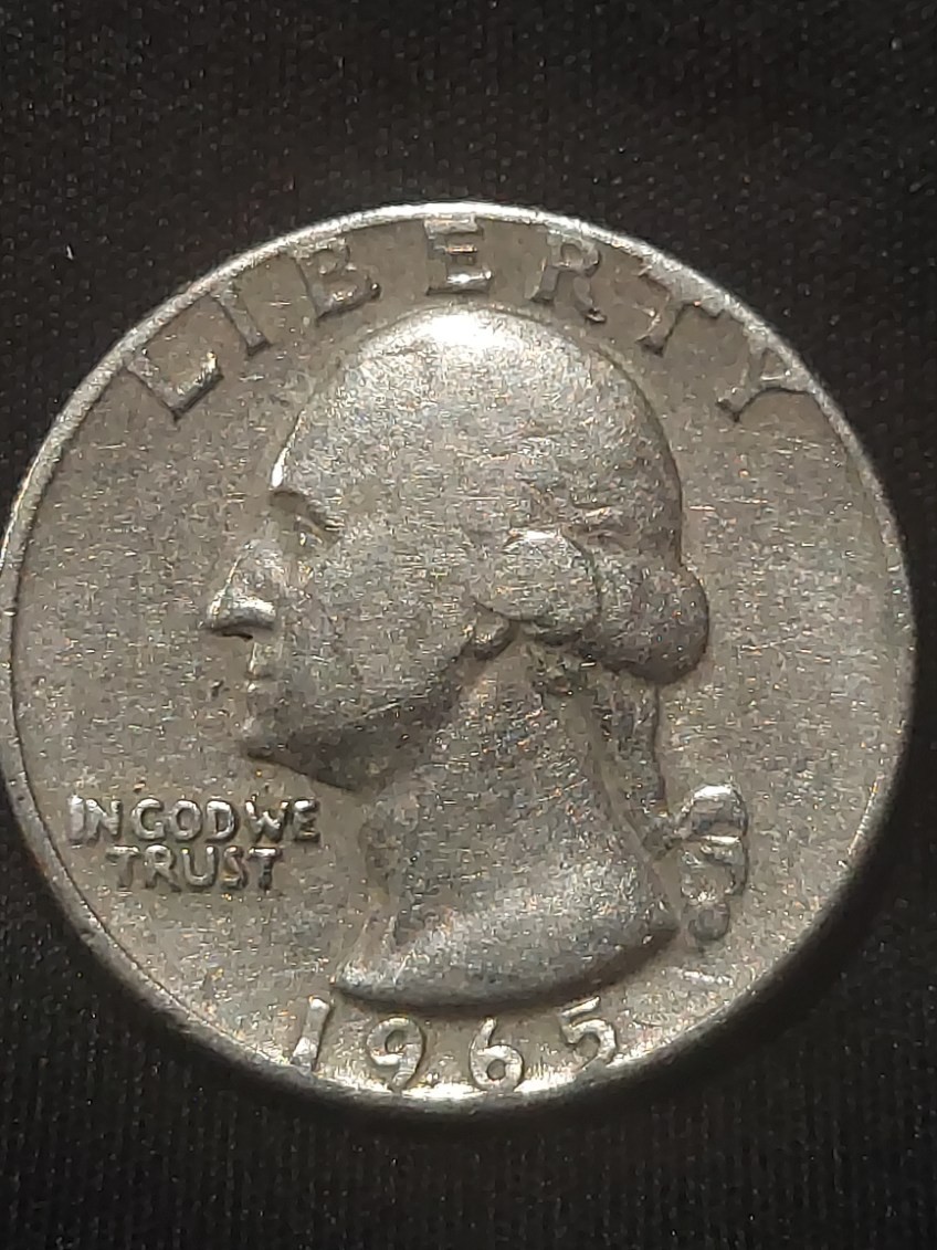 1965 25 C Washington Quarter Multiple Errors Coin