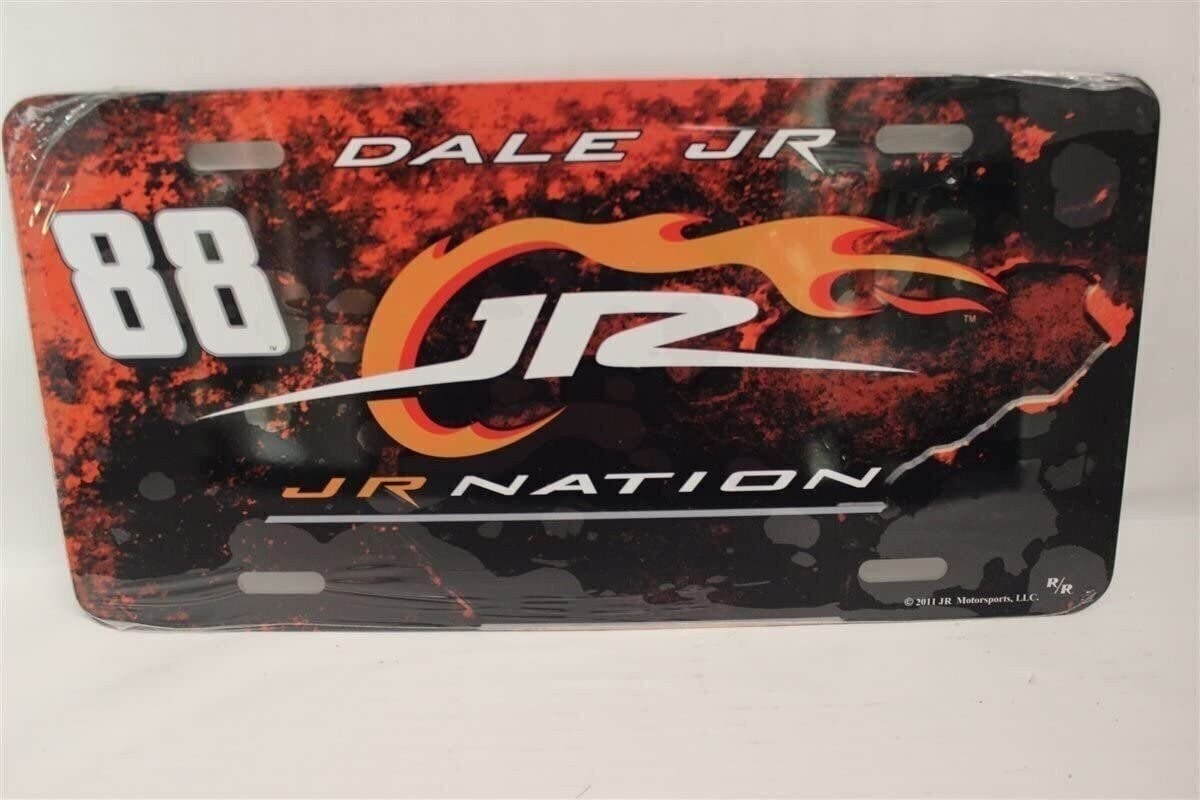 Dale Earnhardt #88 Jr NASCAR Metal Auto Tag License Plate, Nation Design,...