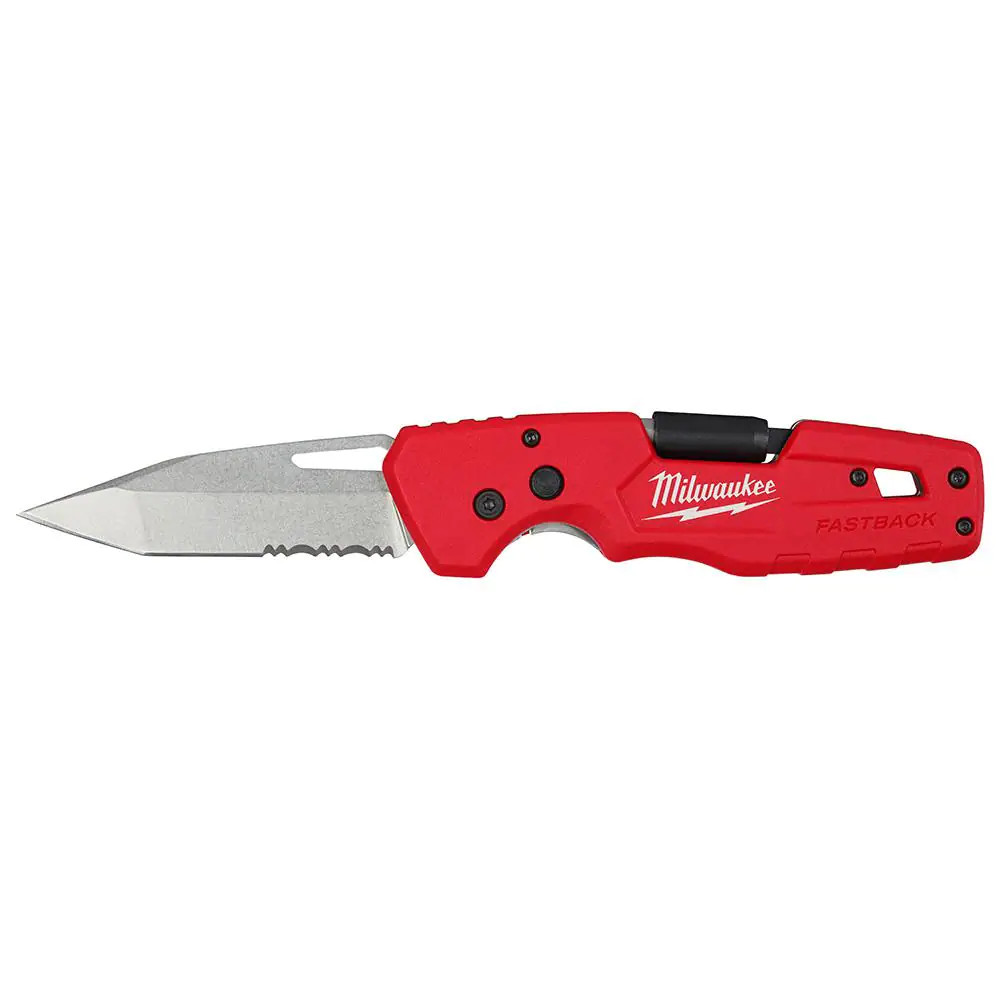 Milwaukee FASTBACK Utility Knife Folding Bottle Opener Flip Open 3" Blade 5 In 1