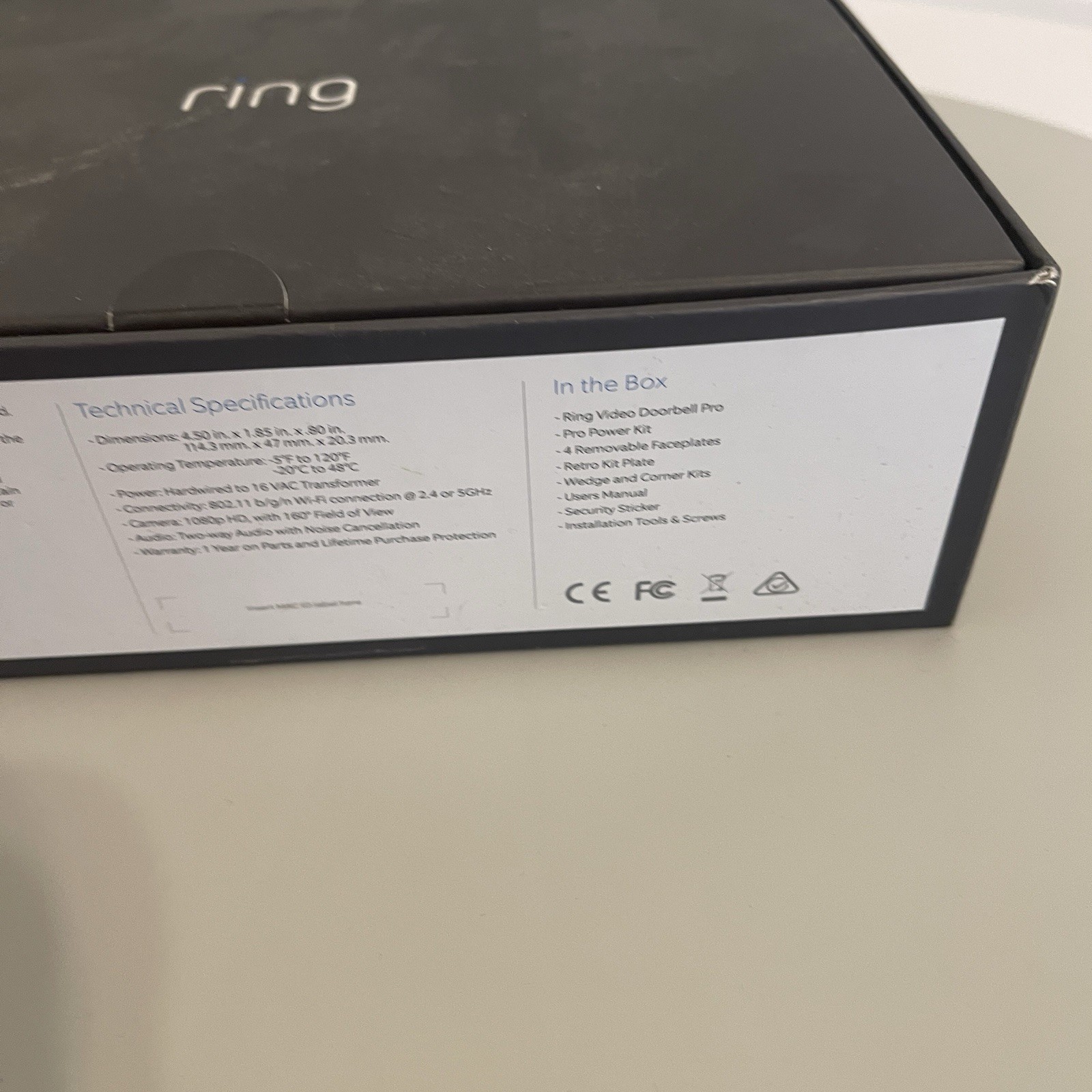 RING Video DOORBELL PRO WiFi Hardwired w/Interchangeable Plates