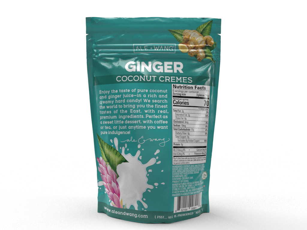 ALE + WANG® Ginger Coconut Cremes Hard Candy (48-Pack)
