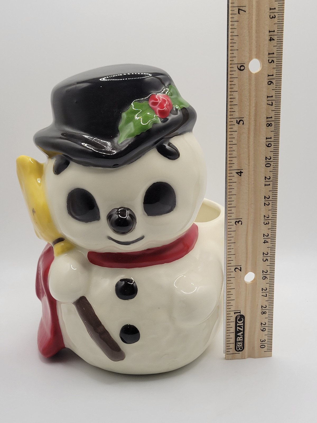 Christmas Snowman Ceramic Planter Holiday Decor
