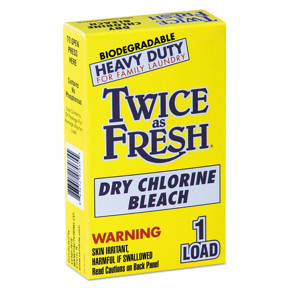 Twice as Fresh 2979646 1 Load Coin-Vend Powdered Chlorine Bleach (100/CT) New