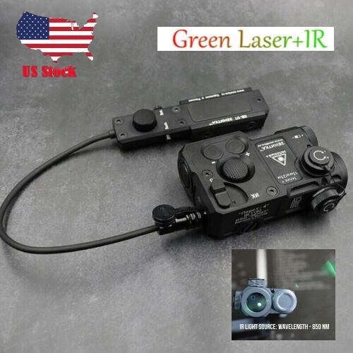 Black Aiming Laser PEQ Green IR Laser Dot Sight with KV-D2 Reset to Zero Switch