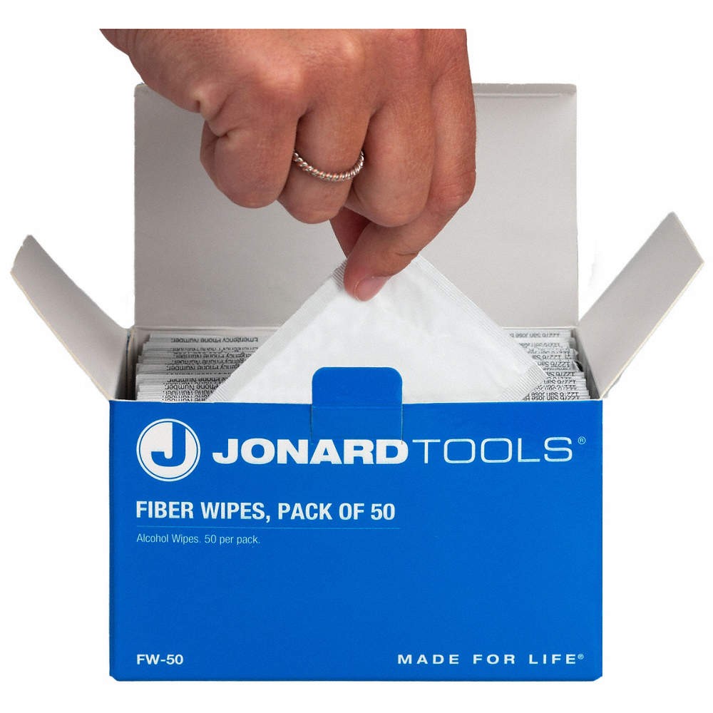 JONARD TOOLS FW-50 Fiber Wipes,Optical Fiber Cleaning,PK50 54DW02