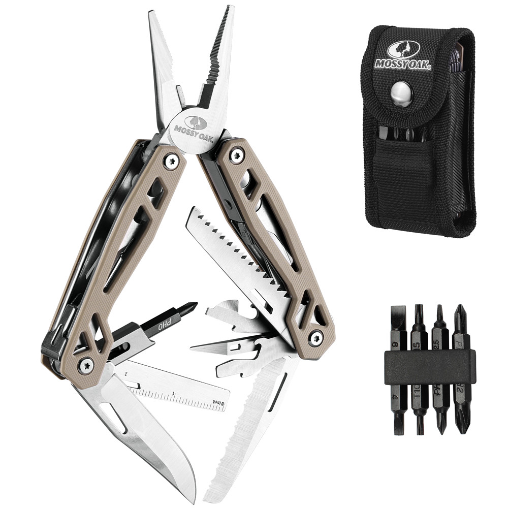 MOSSY OAK 22-in-1 Multitool Stainless Steel Plier Self-locking Knife Screwdriver