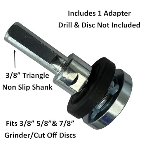 Drill Adapter Attachment for 3/8" 5/8" & 7/8" Arbor Grinder Discs & Cut Off Whee