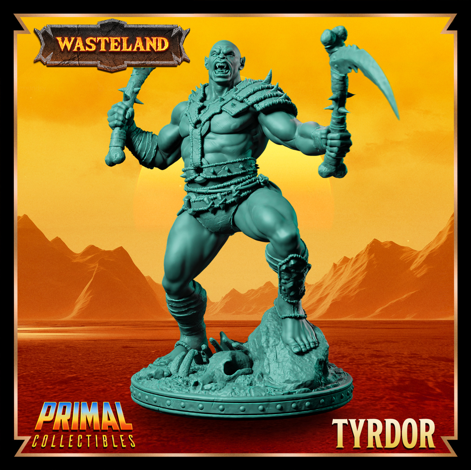 D&D Tydor Mul Wild/Orc  32mm Scale Mini TTRPG