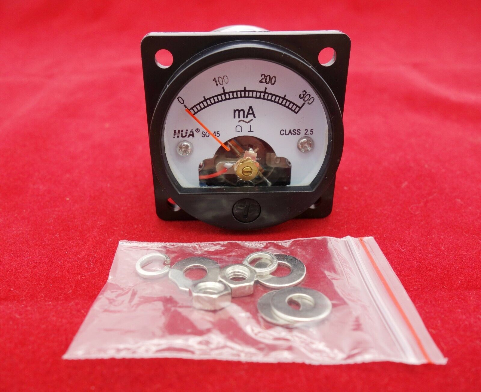 1PC AC 0-300MA Analog Ammeter Panel AMP Current Meter SO45 Cutout 45mm