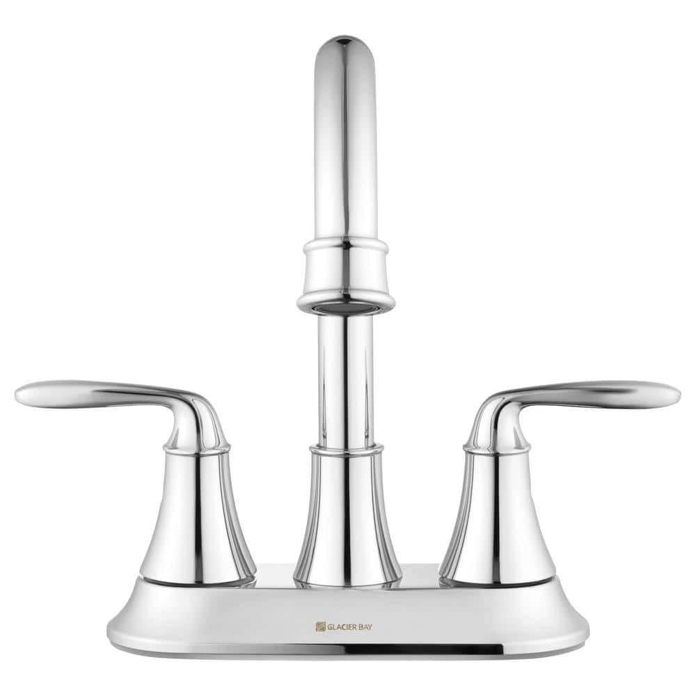 Sadira 4 In. Centerset 2-Handle High-Arc Bathroom Faucet in Chrome