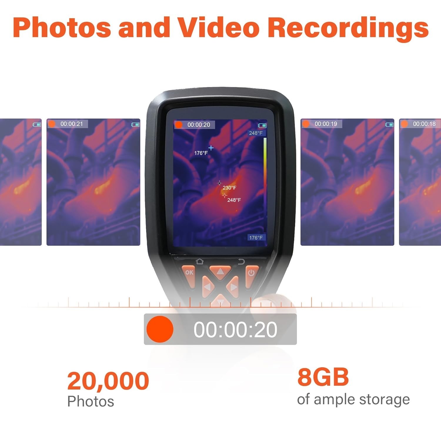 High Sensitivity Handheld Thermal Camera with 25Hz Imaging for Quick Inspections