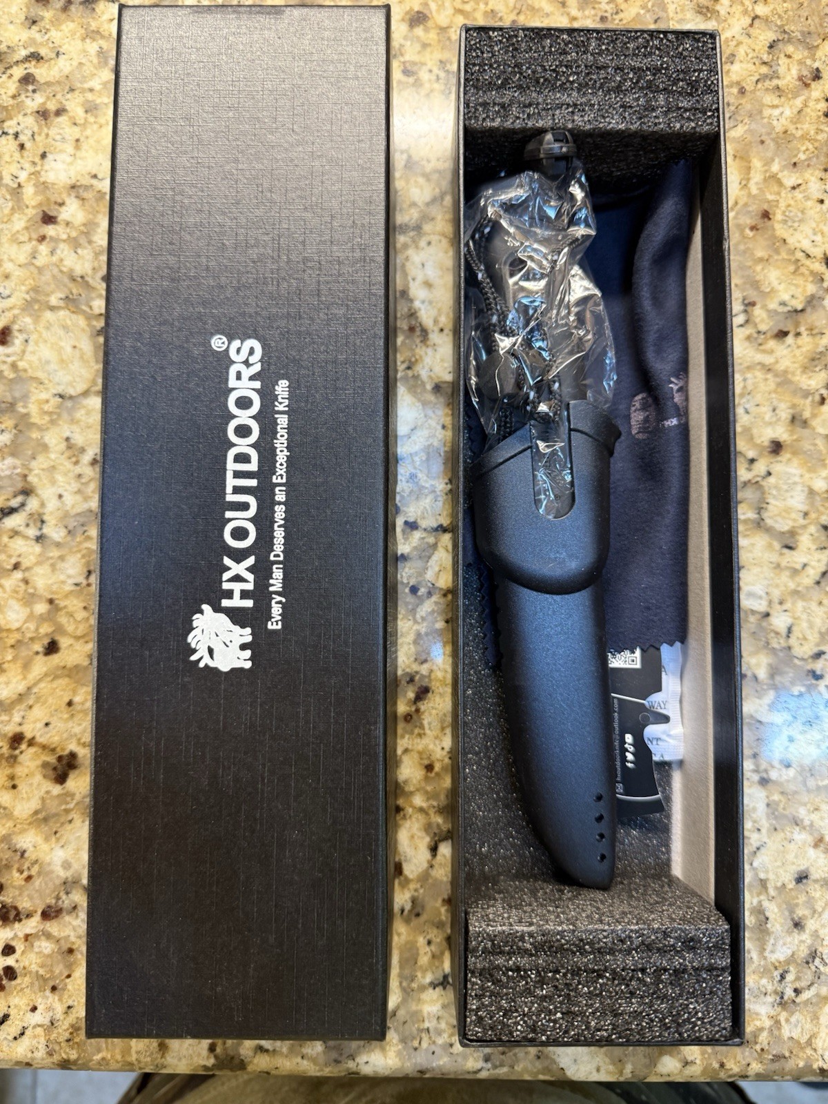 Bushcraft Knife W/ Fire Starter And Built In Diamond Sharpener!