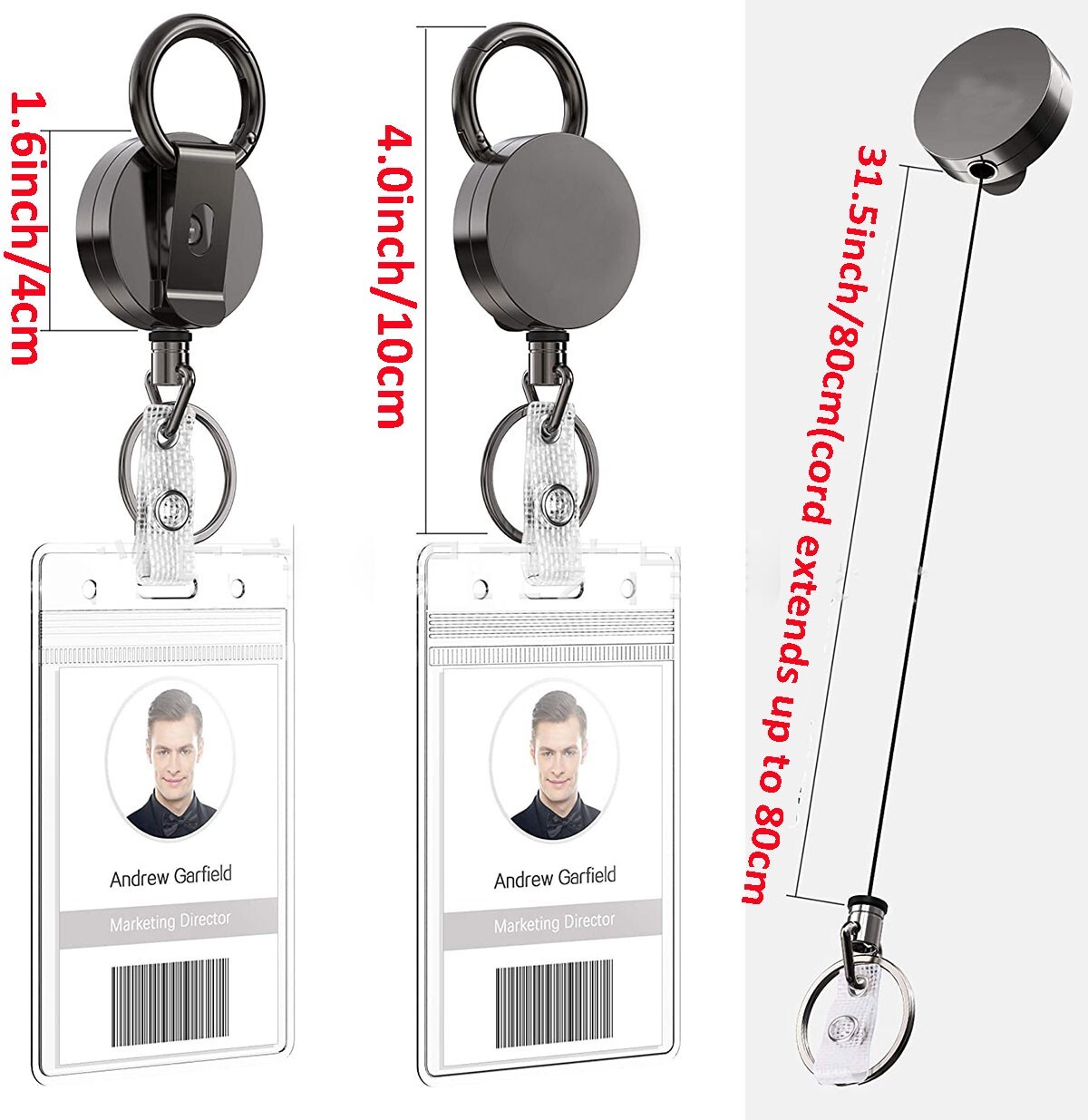 1Pcs Retractable Heavy Duty Pull Ring Key Chain Recoil Keyring Wire Rope Holder