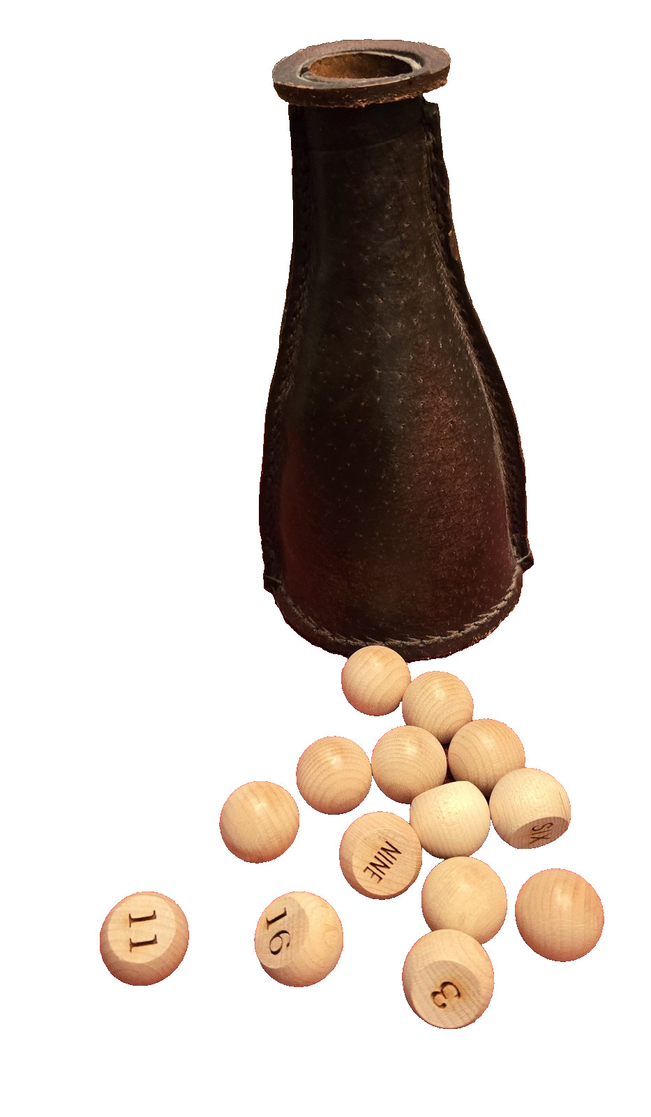 Vintage Brown Leather Billiard Pool Shaker Bottle w/ Tally Peas Kelly Pool Game