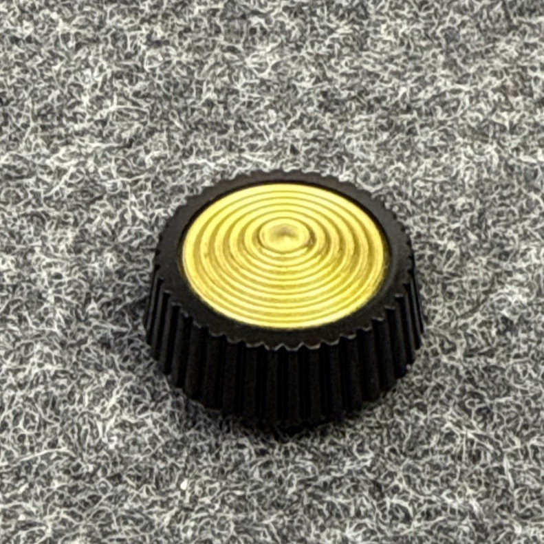Midcentury Vintage GE Radio Knob 1940s-50s Black Plastic 1pc 1/4" Splined Shaft