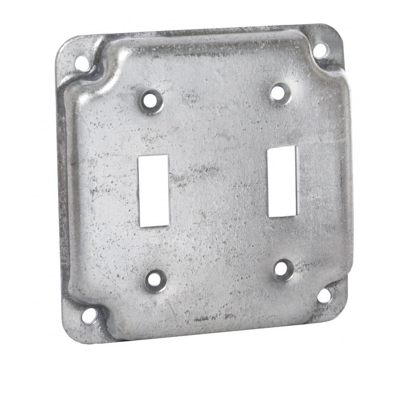 MULTIPLE 803C 4SQ 2 TOGGLE SWITCH RAISED COVER  PVC  4" X 4"