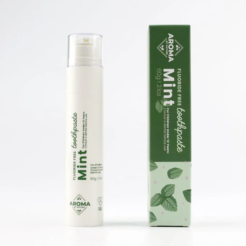 NEW Aroma by Nature Mint Fluoride Free Toothpaste Natural SLS Free Vegan 2.1 oz