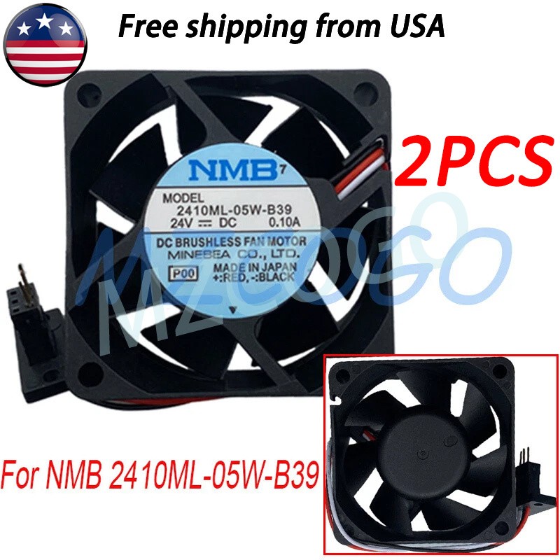 2PCS For NMB 2410ML-05W-B39 24V 0.1A 3-Pin 6CM Fanuc Digital Machine Cooling Fan