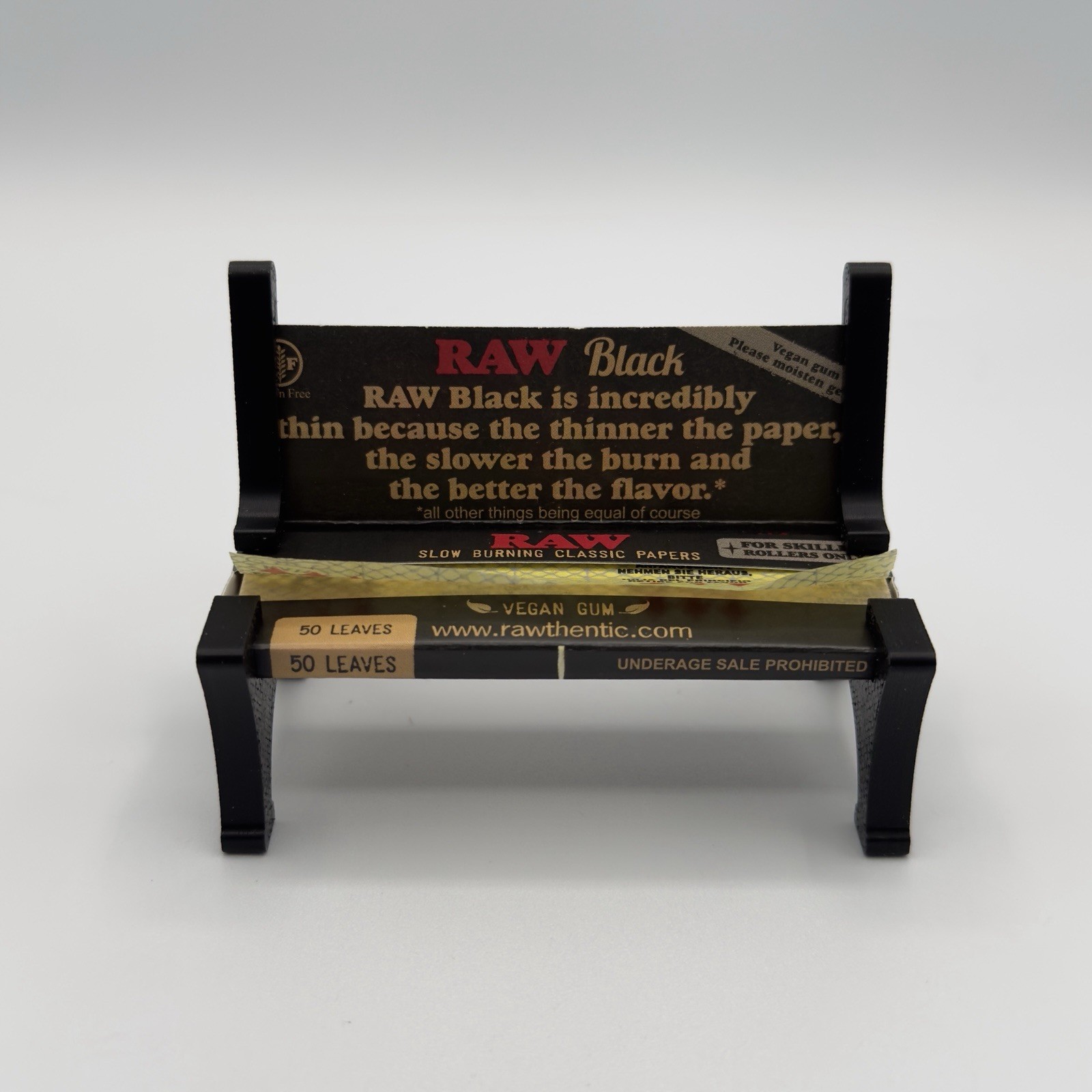 RAW BLACK Slow Burning Papers + Black Rolling Paper Bench Display Bundle