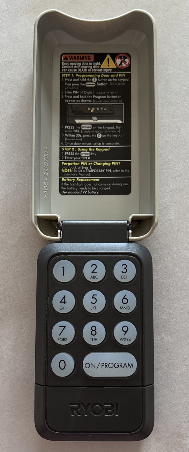 RYOBI Garage Door Opener GDA300 Outdoor Wireless Keypad Tested & Works OEM
