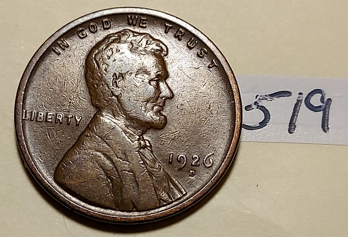 1926-D Lincoln Wheat Cent   #519