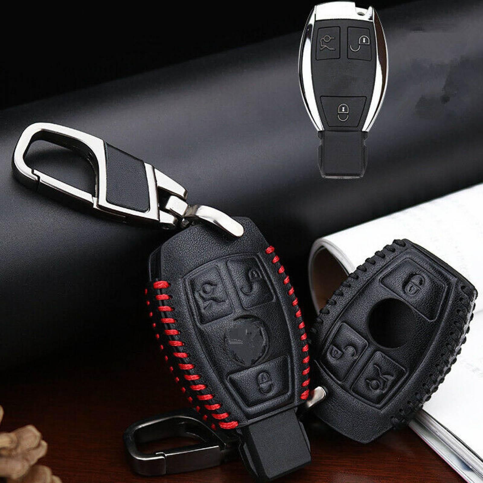 Car Remote 3 Buttons Key Case Holder Cover Chain Protector For Mercedes Benz E/