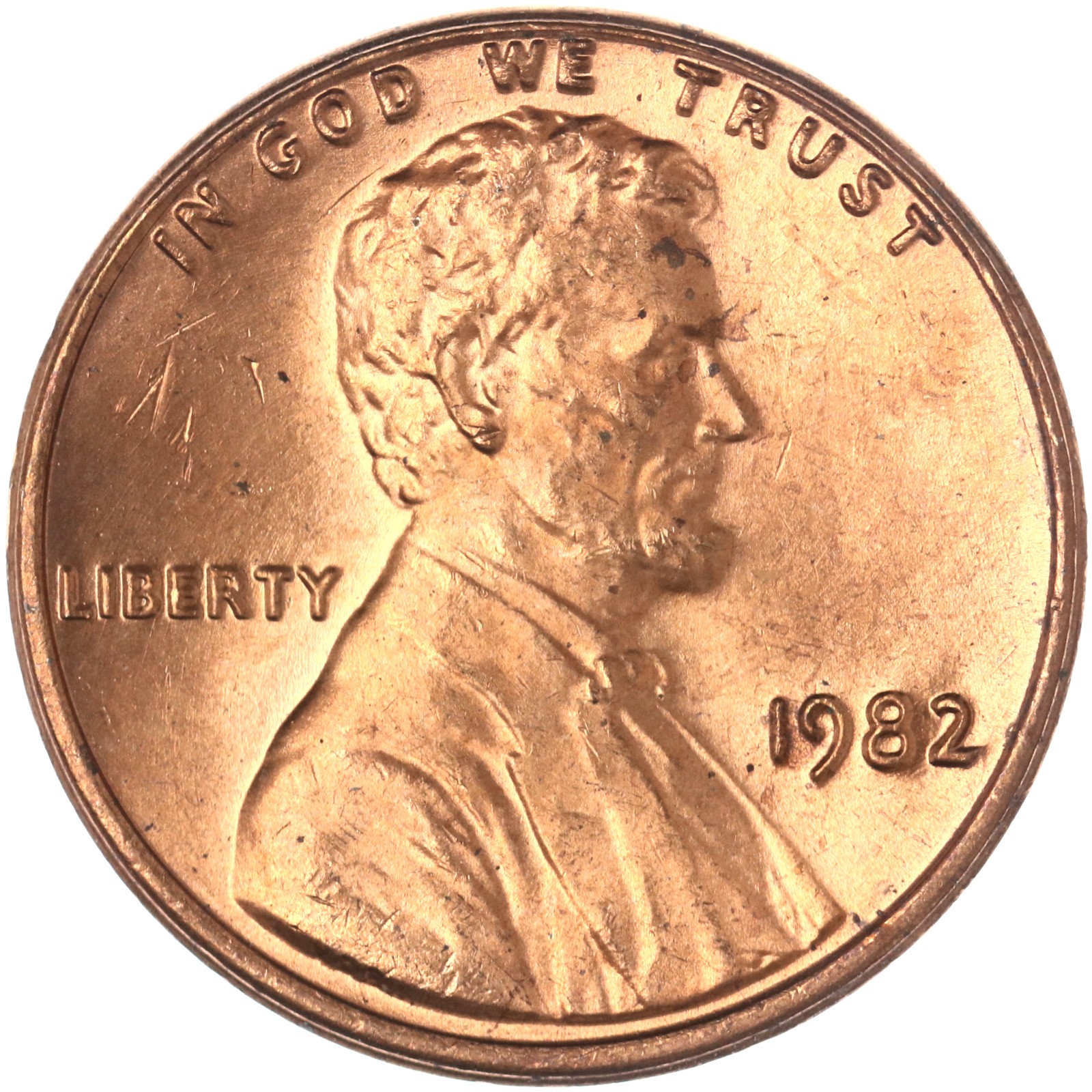 1982 (P) Lincoln Memorial Cent Large Date Copper BU Penny US Coin