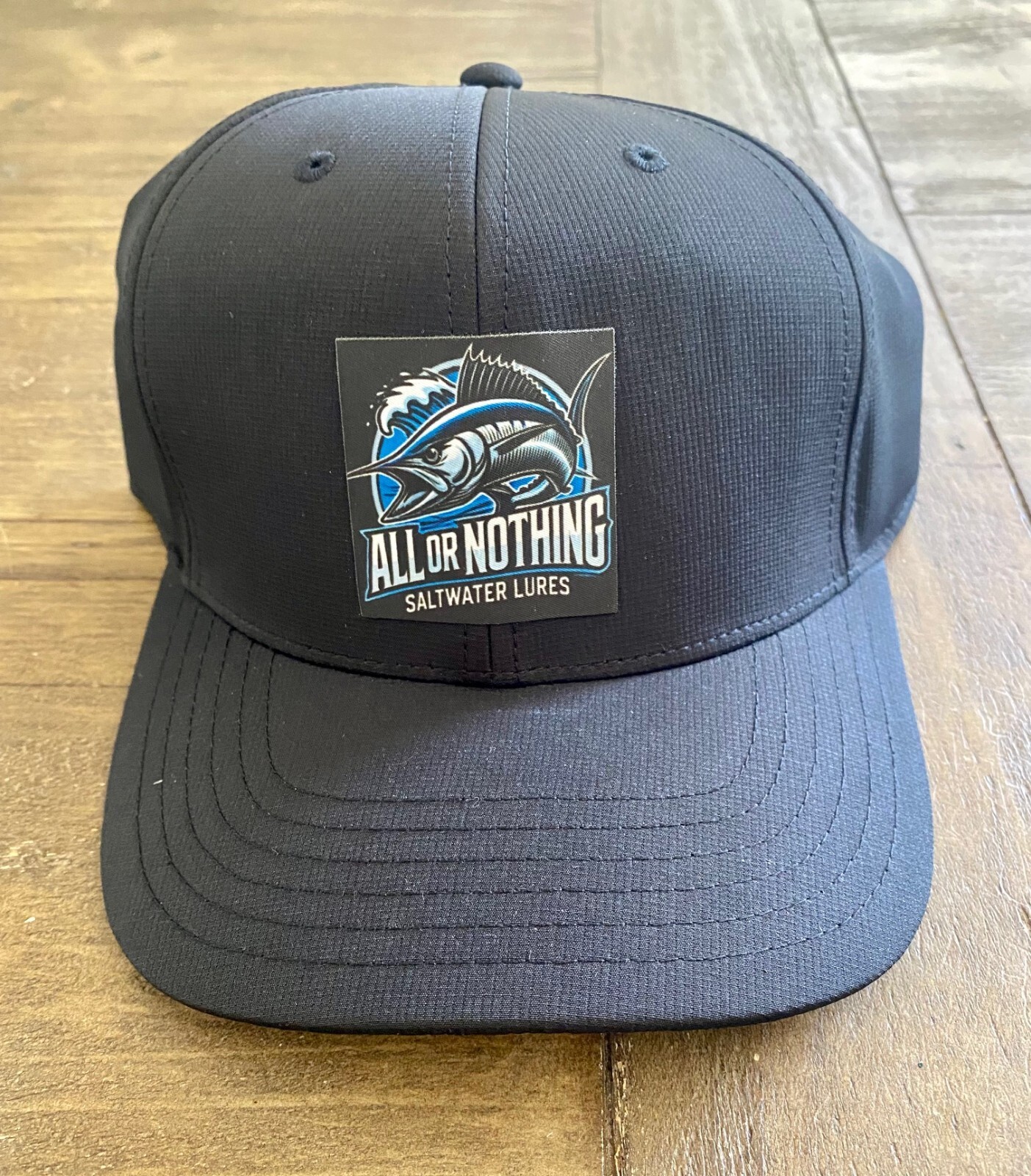 All or Nothing Wahoo (Navy) Mid Profile- 6-Panel Cap - Fishing hat