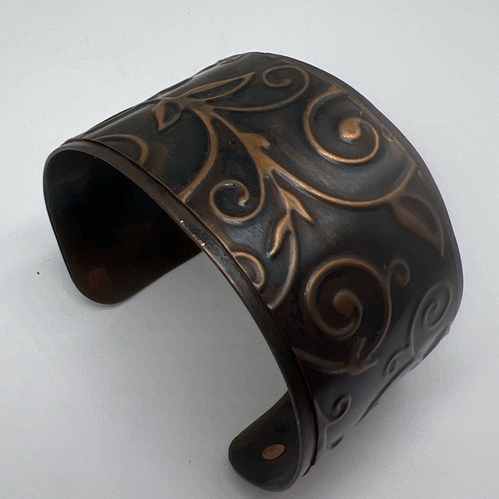Vintage Leaves Metal Brass & Copper Adjustable Cuff Bracelet (8499)