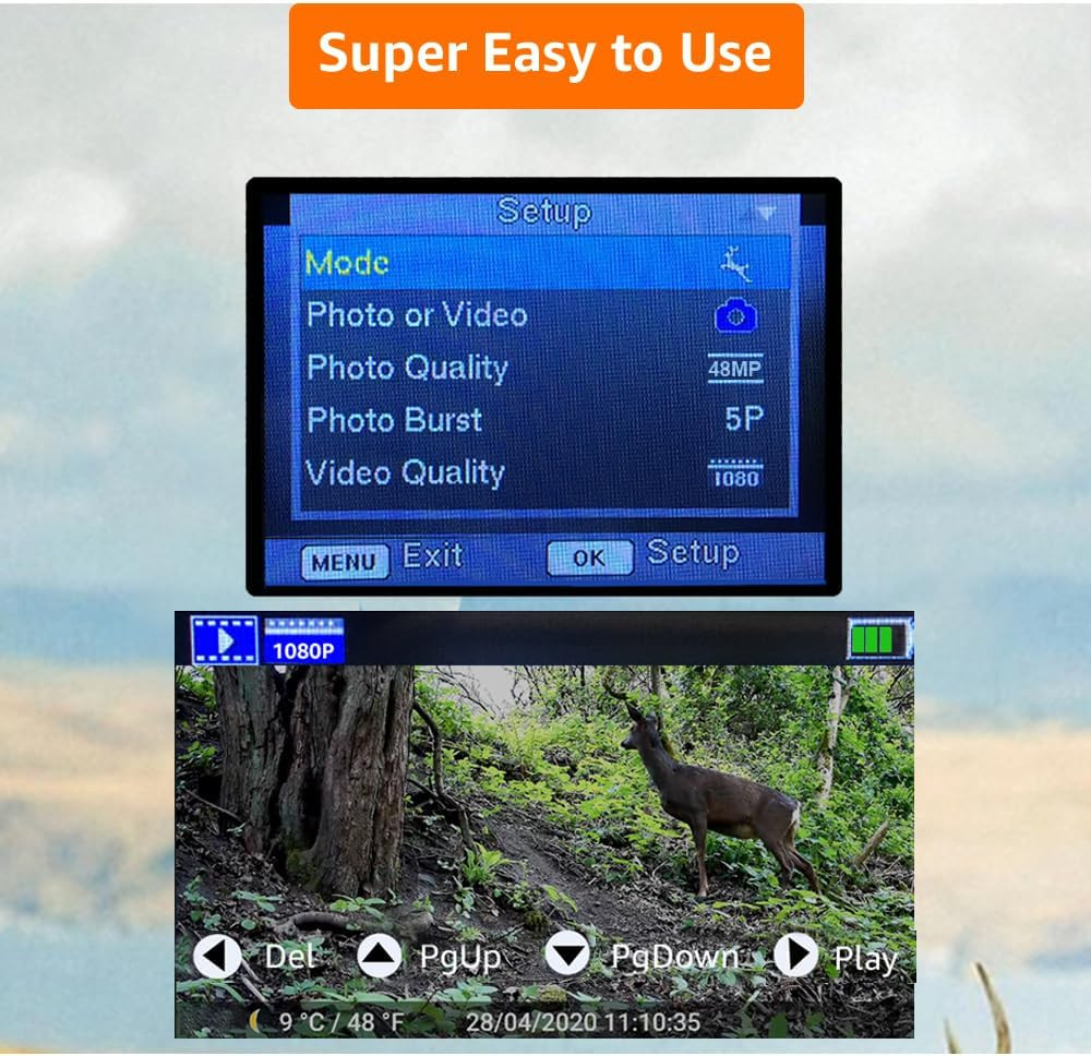 Gardepro A3S Trail Camera (Non-Cellular, Non-Wifi), 64MP Photo & 1296P HD Video,