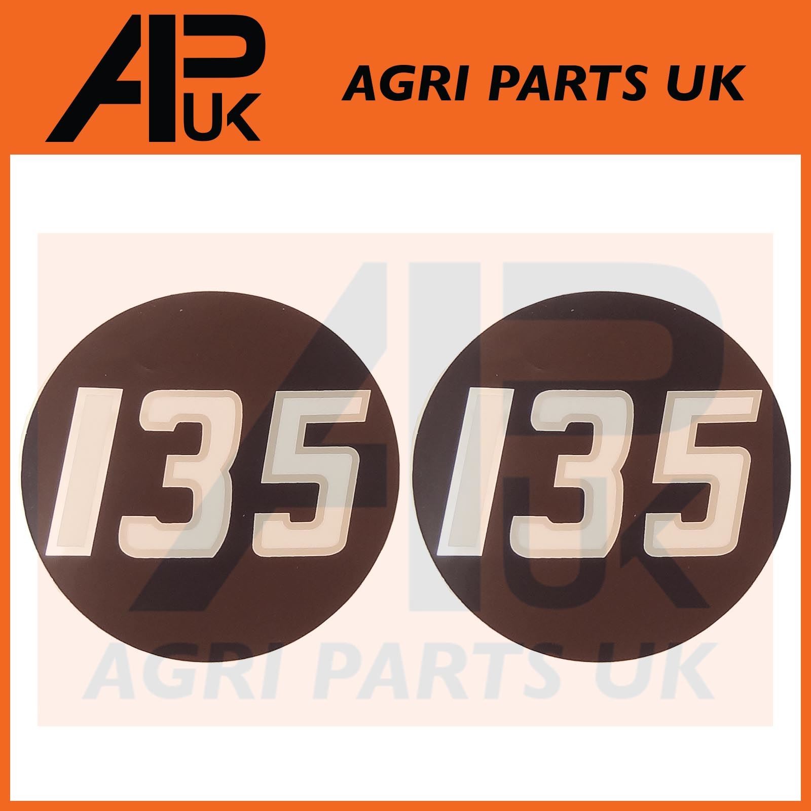 2x Bonnet Badge Medallion Emblem Decal Sticker for Massey Ferguson 135 Tractor