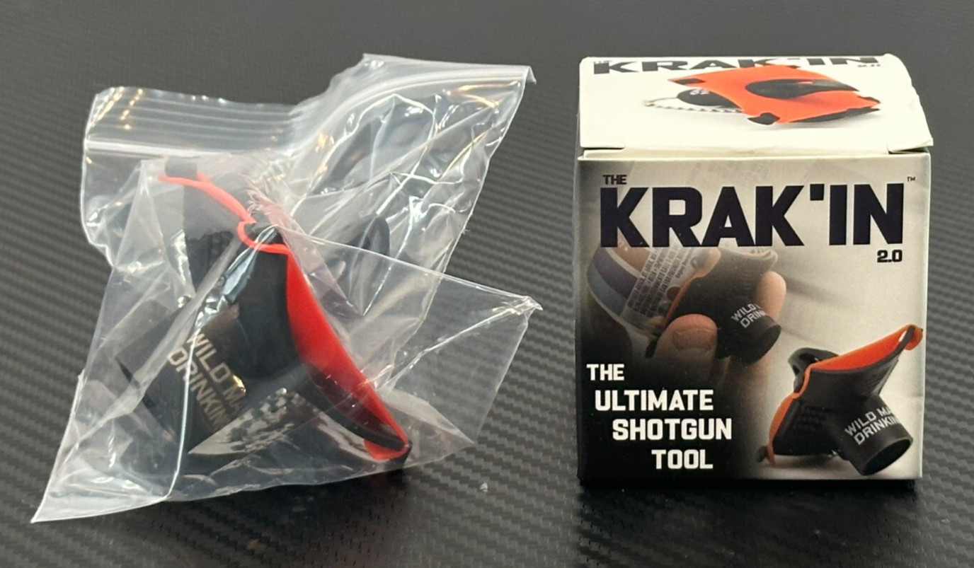 The Krak'in 2.0 Innovative Shotgun Tool with Built-in Funnel Black/Orange