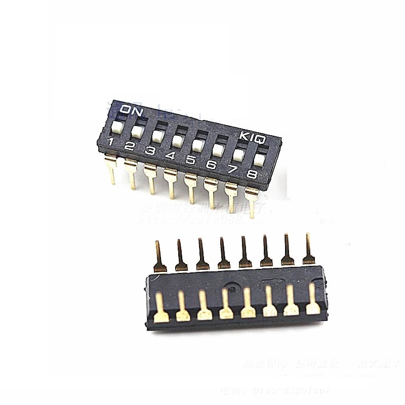 2PCS NEW Black 2.54mm Pitch 8-Bit 8 Positions Ways Slide Type DIP Switch