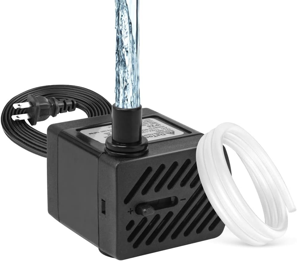 Safe & Adjustable 50GPH Submersible Aquarium Pump - Super Quiet Design