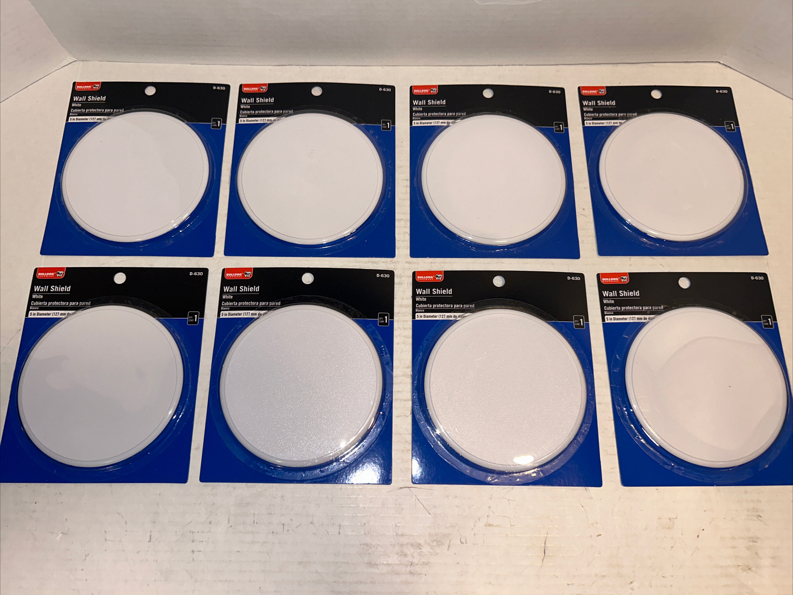 8) Bulldog Wall Shields D-630 White 5” 1889073 *Value Bundle of 8 Wall Shields*