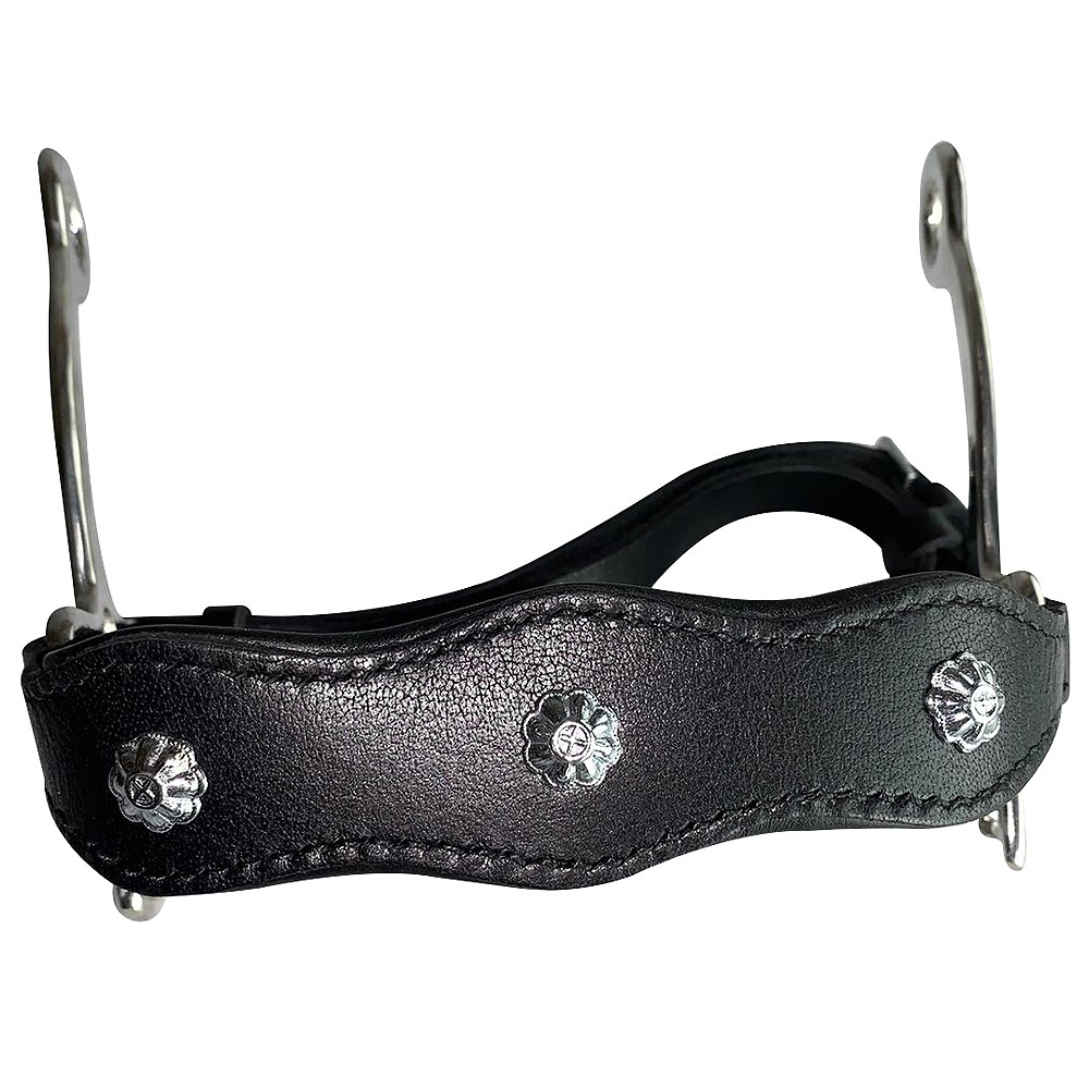 Horse Hackamore Silver Stud Stainless Steel W/ Leather Cover By Hilason