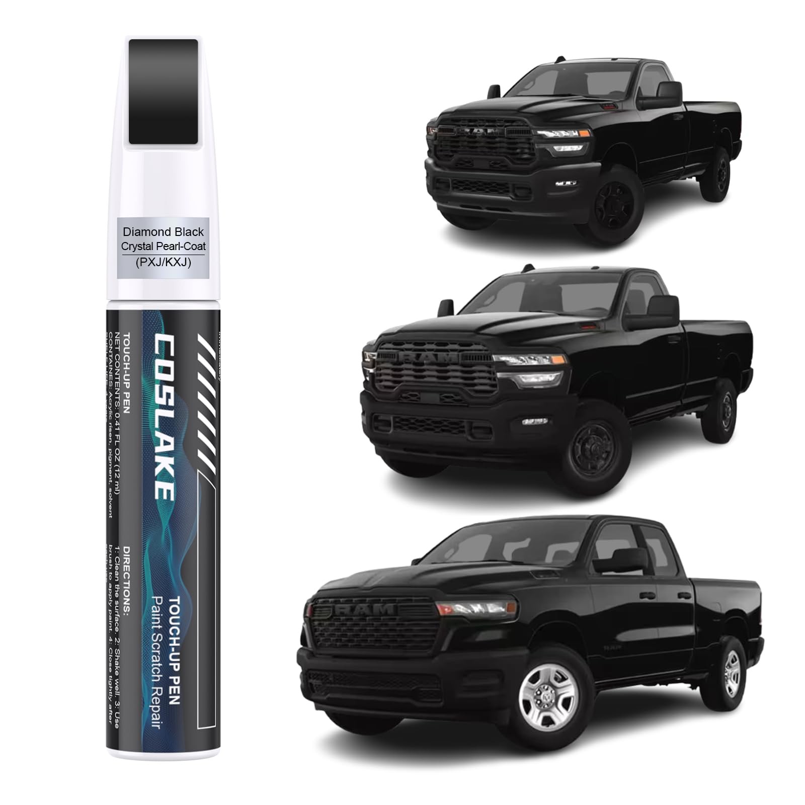 Car Touch Up Paint(Diamond Black Crystal Pearl-Coat(PXJ/KXJ)) for Dodge Ram, ...